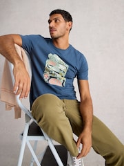 White Stuff Blue Abersoch Graphic Print Ride & Seek T-Shirt - Image 4 of 6