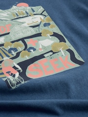 White Stuff Blue Abersoch Graphic Print Ride & Seek T-Shirt - Image 5 of 6