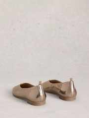White Stuff Metallic Cheri Leather Ballerina Pumps - Image 3 of 4