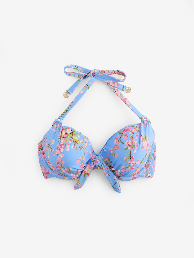 B by Ted Baker Blue Floral DD+ Wired Bikini Top - Image 1 of 5