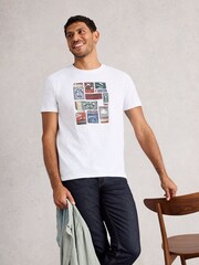White Stuff White Abersoch Graphic Print Stamp T-Shirt - Image 1 of 6