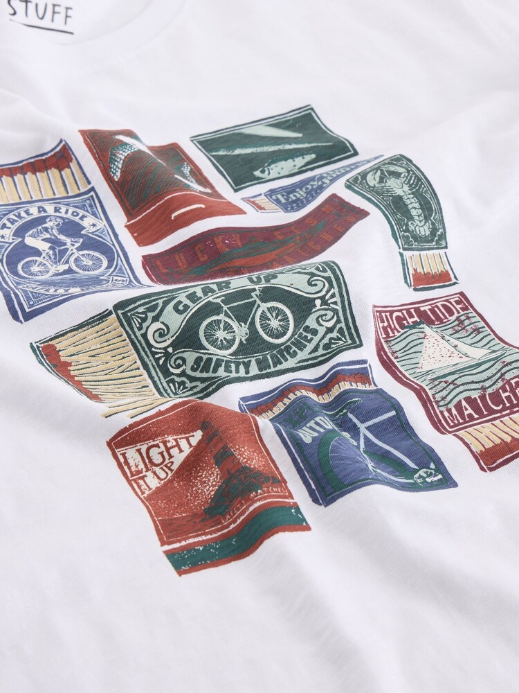 White Stuff White Abersoch Graphic Print Stamp T-Shirt - Image 6 of 6 White Stuff White Abersoch Graphic Print Stamp T-Shirt - Image 6 of 6