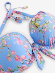 B by Ted Baker Wired Plunge Blue Floral Bikini Top - Image 2 sur 5