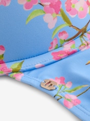 B by Ted Baker Wired Plunge Blue Floral Bikini Top - Image 4 sur 5