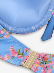 B by Ted Baker Wired Plunge Blue Floral Bikini Top - Image 8 of 10
