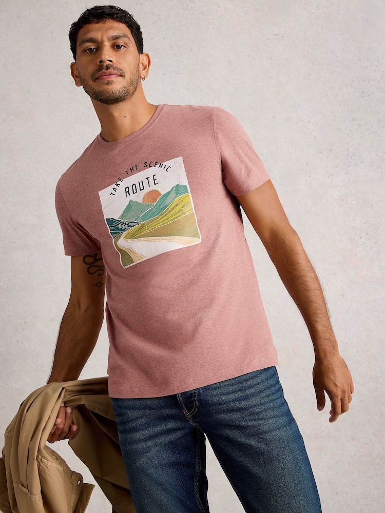 White Stuff Pink Abersoch Graphic Print Scene Bike T-Shirt - Image 1 of 6 White Stuff Pink Abersoch Graphic Print Scene Bike T-Shirt - Image 1 of 6