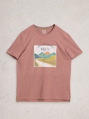 White Stuff Pink Abersoch Graphic Print Scene Bike T-Shirt - Image 5 of 6