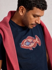 White Stuff Abersoch Graphic Print Nep Fish T-Shirt - Imagen 4 de 6