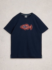 White Stuff Abersoch Graphic Print Nep Fish T-Shirt - Imagen 5 de 6