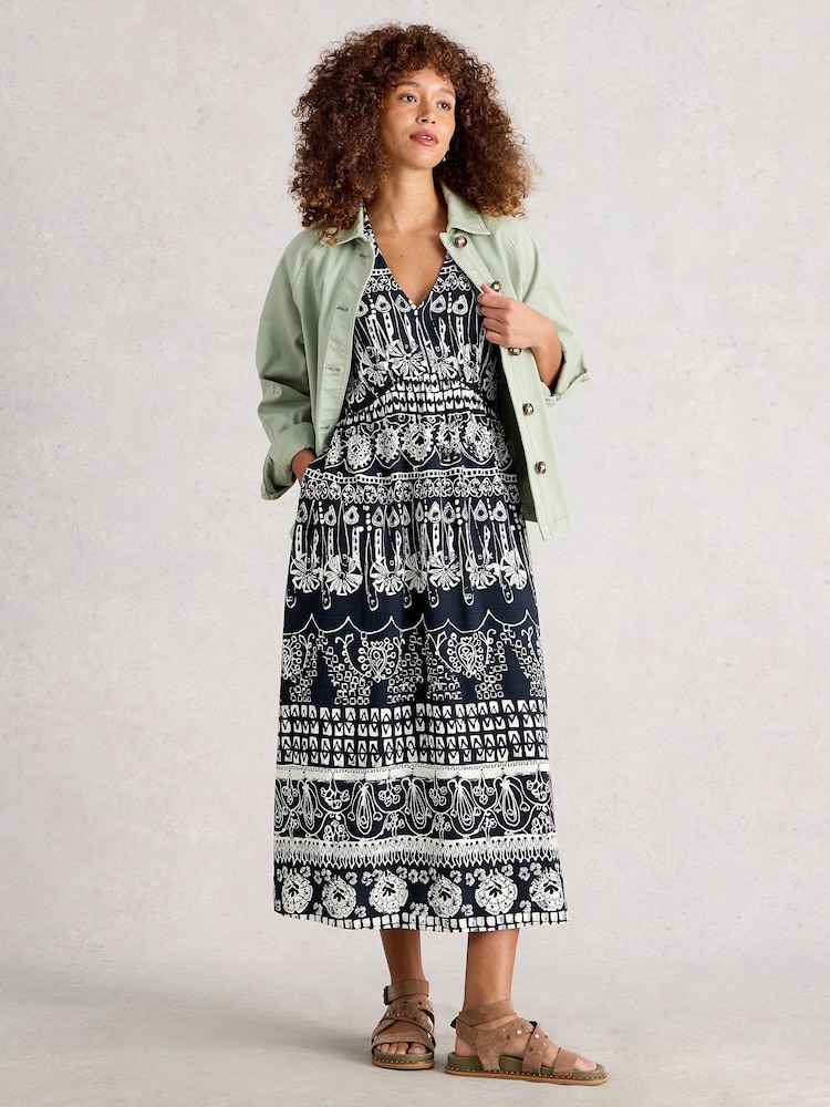 White Stuff Blue Lucy Midi Dress - Image 1 of 6 White Stuff Blue Lucy Midi Dress - Image 1 of 6