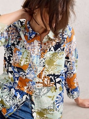 White Stuff Orange Sophie Cotton Shirt - Image 4 of 6