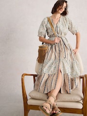 White Stuff White Clementine Midi Dress - Image 3 of 6