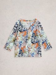 White Stuff Orange Nelly 3/4 Sleeve T-Shirt - Image 5 of 6