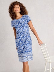 White Stuff Blue Tallie Jersey Dress - Image 3 of 6
