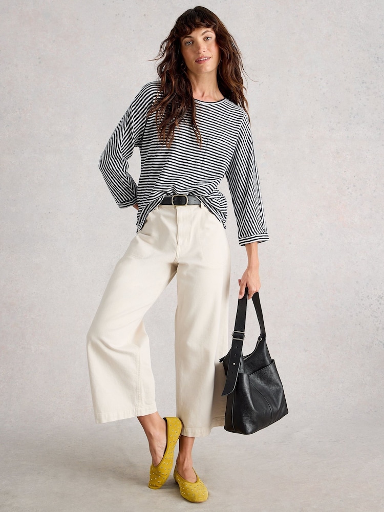 White Stuff Demi Dolman Stripe Top - Imagen 1 de 6
