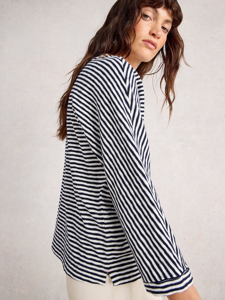 White Stuff Demi Dolman Stripe Top - Imagen 2 de 6