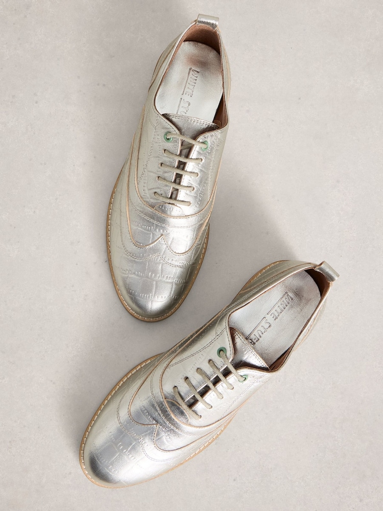 White Stuff Silver Thistle Lace Up Brogues - Image 4 of 4 White Stuff Silver Thistle Lace Up Brogues - Image 4 of 4
