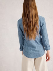 White Stuff Blue Annie Broderie Jersey Shirt - Image 2 of 6