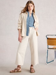 White Stuff Blue Annie Broderie Jersey Shirt - Image 4 of 6