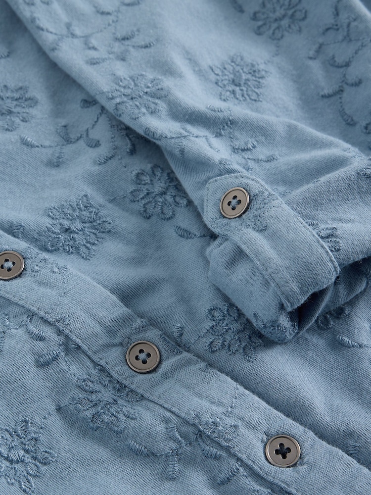 White Stuff Blue Annie Broderie Jersey Shirt - Image 6 of 6