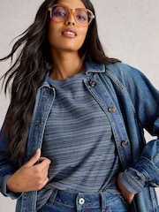 Azul - Camiseta Clara Stitch White Stuff - Imagem 3 de 6