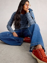 Azul - Camiseta Clara Stitch White Stuff - Imagem 4 de 6
