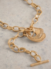White Stuff Gold Tone Abstract Hammered Necklace - Image 2 of 3