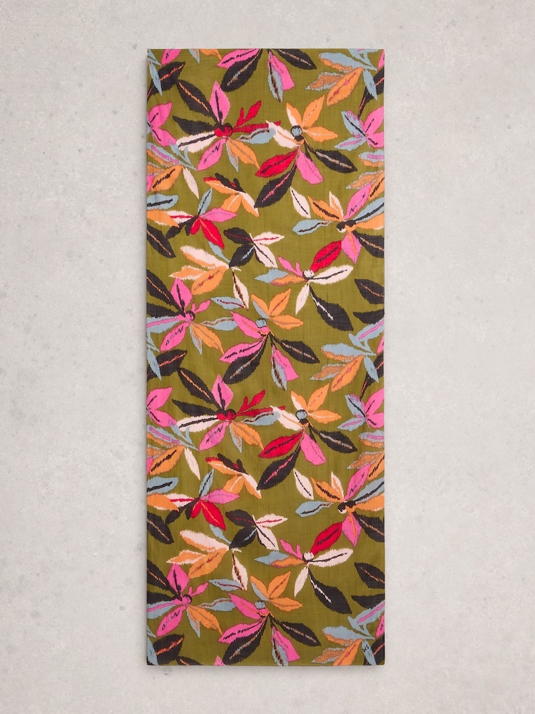 White Stuff Green Callie Printed Scarf - Image 2 of 3