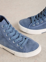 White Stuff Blue Pippa Cord Hi-Top Trainers - Image 4 of 4