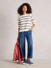White Stuff White Victoria Stripe Jumper - Image 1 of 6