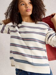 White Stuff White Victoria Stripe Jumper - Image 4 of 6