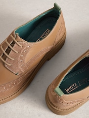 White Stuff Natural Thistle Chunky Lace Up Brogues - Image 4 of 4