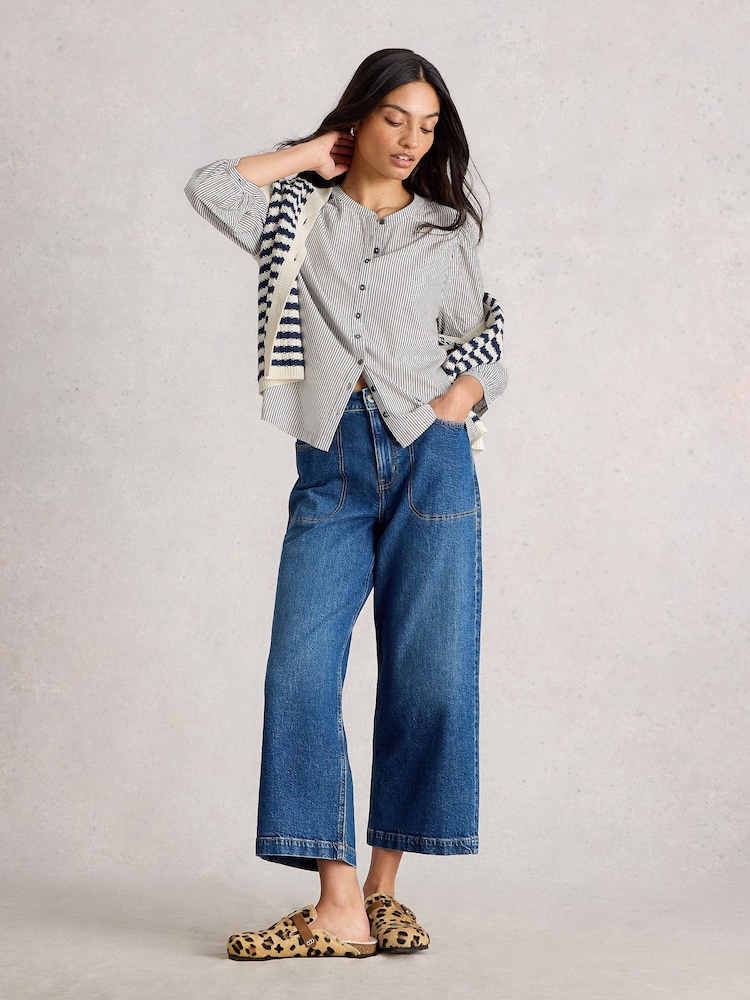 White Stuff White Stripe Mix Shirt - Image 1 of 6