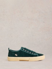 White Stuff Green Pippa Cord Lace Up Trainers - Image 1 of 4