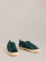 White Stuff Green Pippa Cord Lace Up Trainers - Image 2 of 4