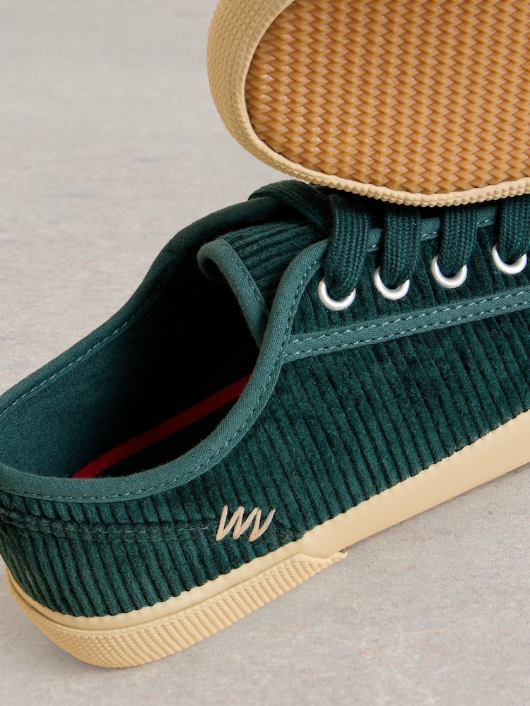 White Stuff Green Pippa Cord Lace Up Trainers - Image 4 of 4