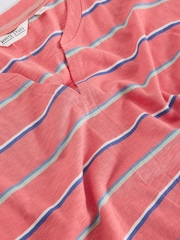 White Stuff Red Nelly Notch Stripe Neck T-Shirt - Image 6 of 6