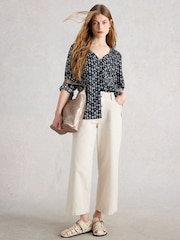 Azul - White Stuff Rae Cotton Top - Imagen 1 de 6