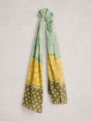 White Stuff Light Green Callie Printed Scarf - Image 1 of 3