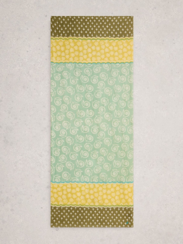 White Stuff Light Green Callie Printed Scarf - Image 2 of 3
