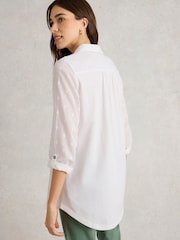 White Stuff White Annie Mix Longline Shirt - Image 2 of 6