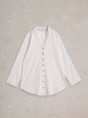 White Stuff White Annie Mix Longline Shirt - Image 5 of 6