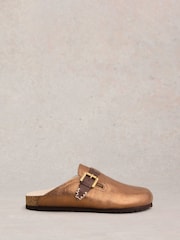 White Stuff Metallic Myrtle Slip On Footbed Slippers - Image 1 of 4