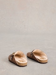 White Stuff Metallic Myrtle Slip On Footbed Slippers - Image 3 of 4