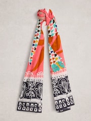 White Stuff Pink Callie Printed Scarf - Image 1 of 3