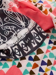 White Stuff Pink Callie Printed Scarf - Image 3 of 3