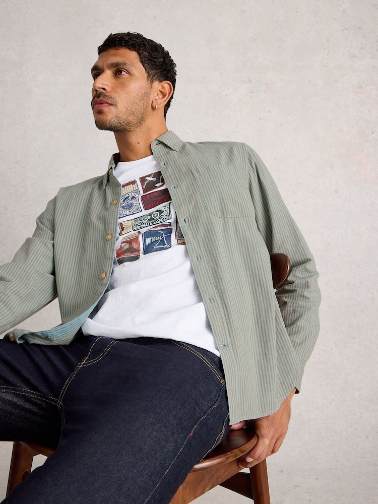 Azul - Camisa listrada Bruton da White Stuff - Imagem 2 de 6