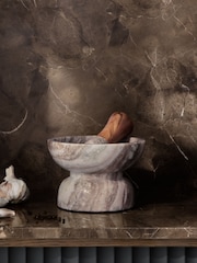 N.Premium Marble and Wood Pestle and Mortar - صورة 1 من 3