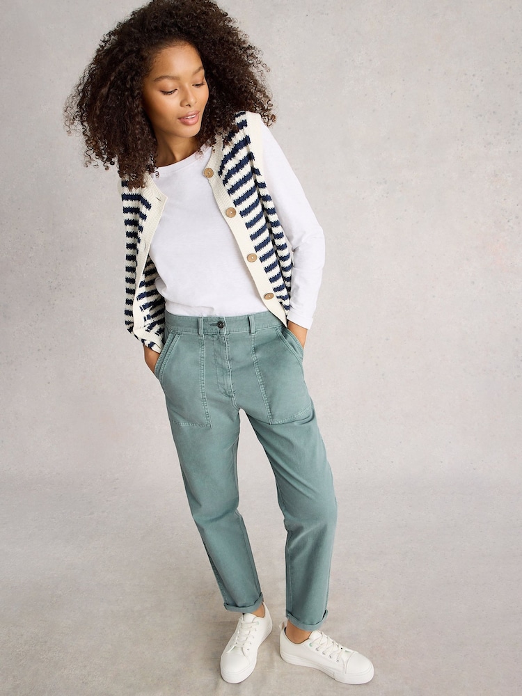 White Stuff Blue Twister Chino Trousers - Image 2 of 6 White Stuff Blue Twister Chino Trousers - Image 2 of 6