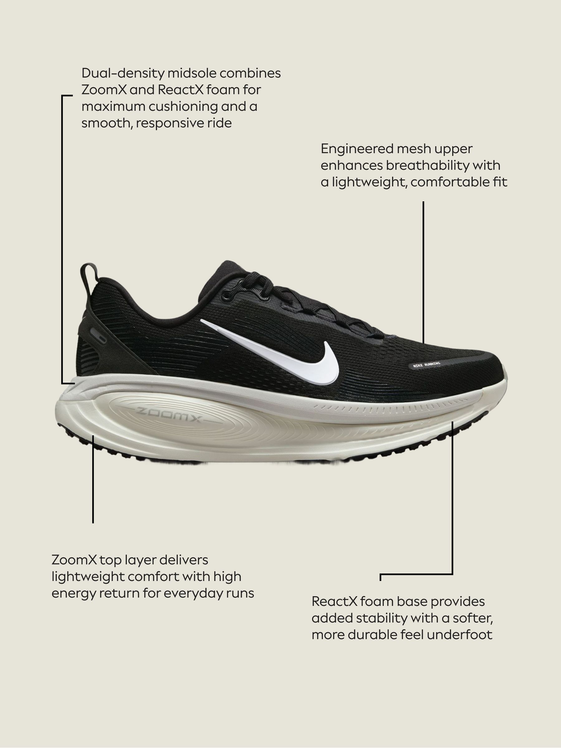 Buy Nike Black Lava Vomero 18 Road Running Trainers from Next